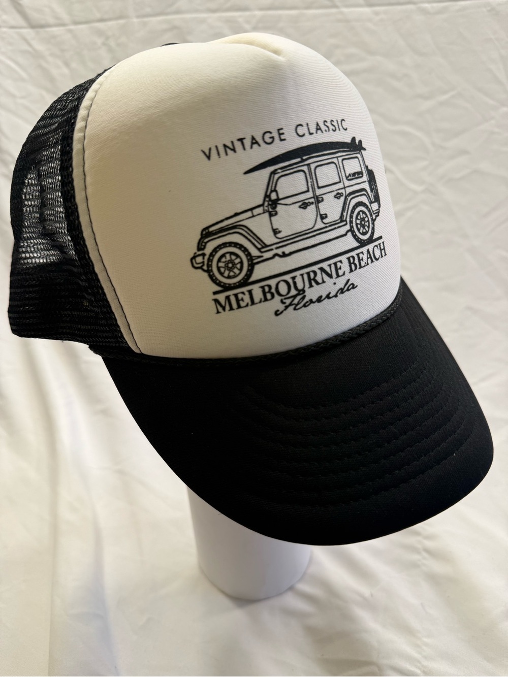 Vintage Classic MELBORNE BEACH FLORIDA Mesh Back Snapback Trucker Hat Cap Cobra